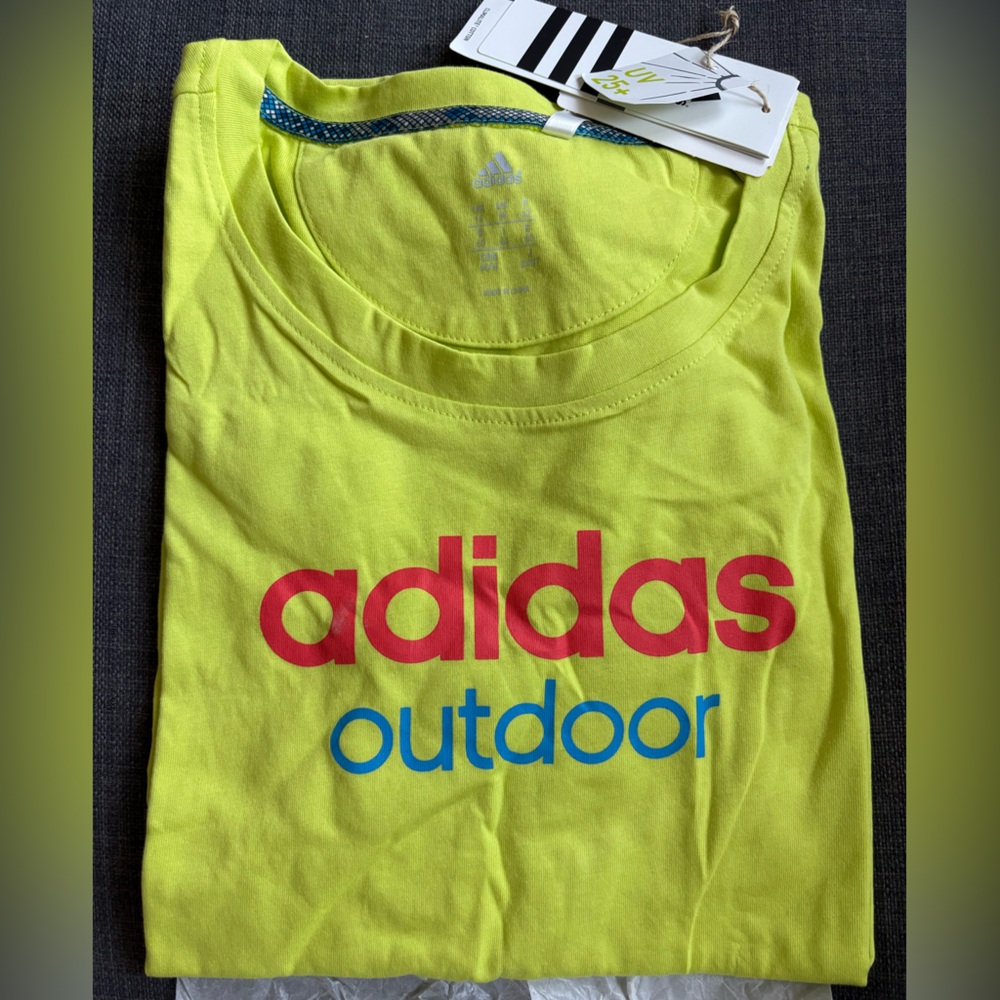Adidas Neon Green Outdoor Tee Size Medium